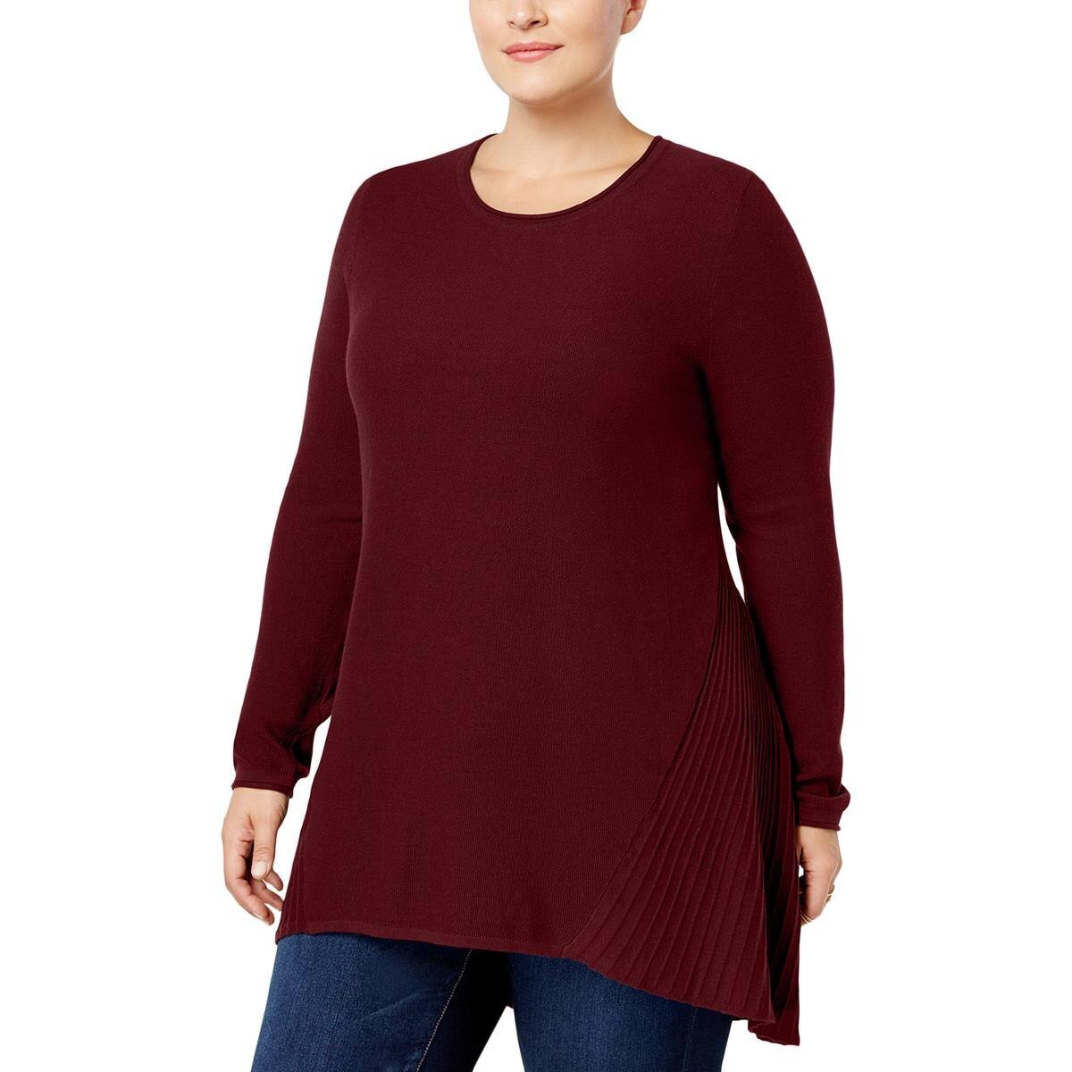 STYLE & CO $56 Plus-Size Long-Sleeve Scoop-Neck Sweater Tunic Top 1X ...