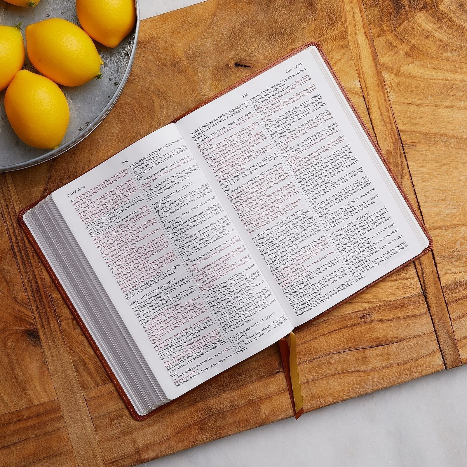 KJV Holy Bible: Large Print Thinline, Black Leathersoft, Red Letter, Comfort - Picture 7 of 10