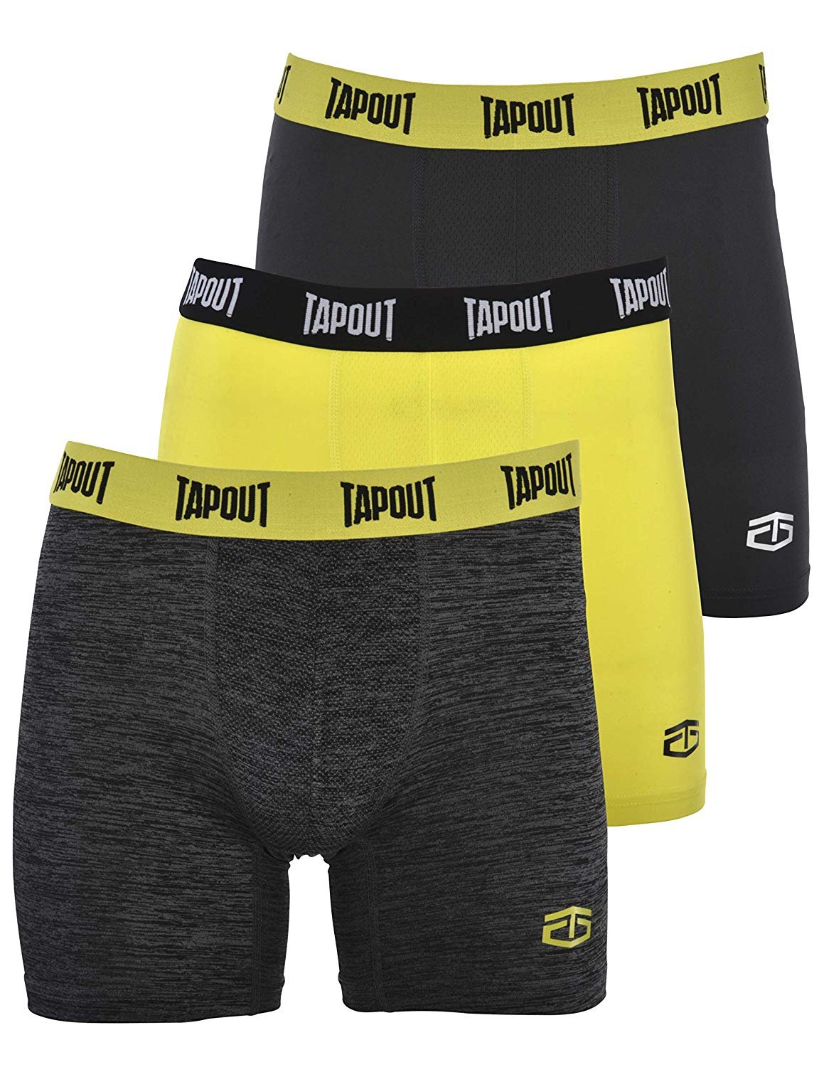 TapouT Mens Performance Boxer Briefs 3 Pack Stretch Breathable No Fly Up to 5X