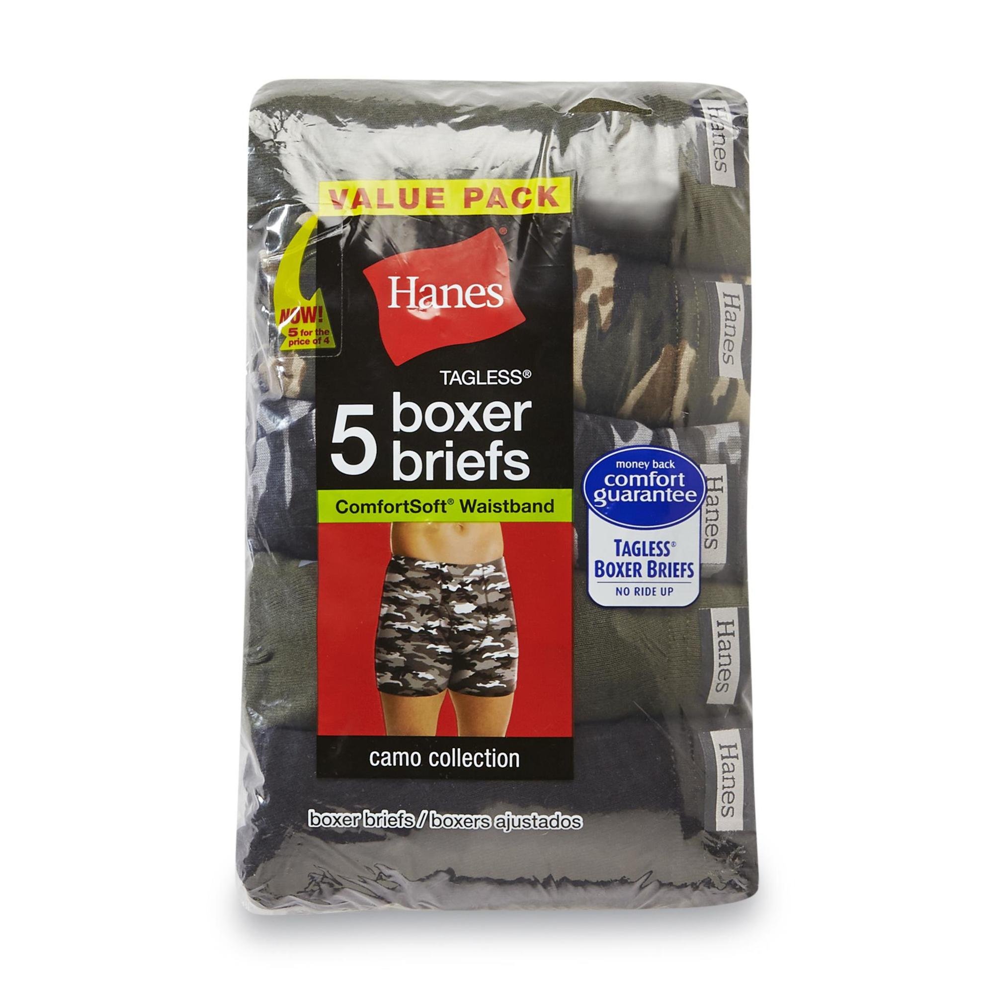 Hanes Men's Boxer Briefs 5-Pack Camo 