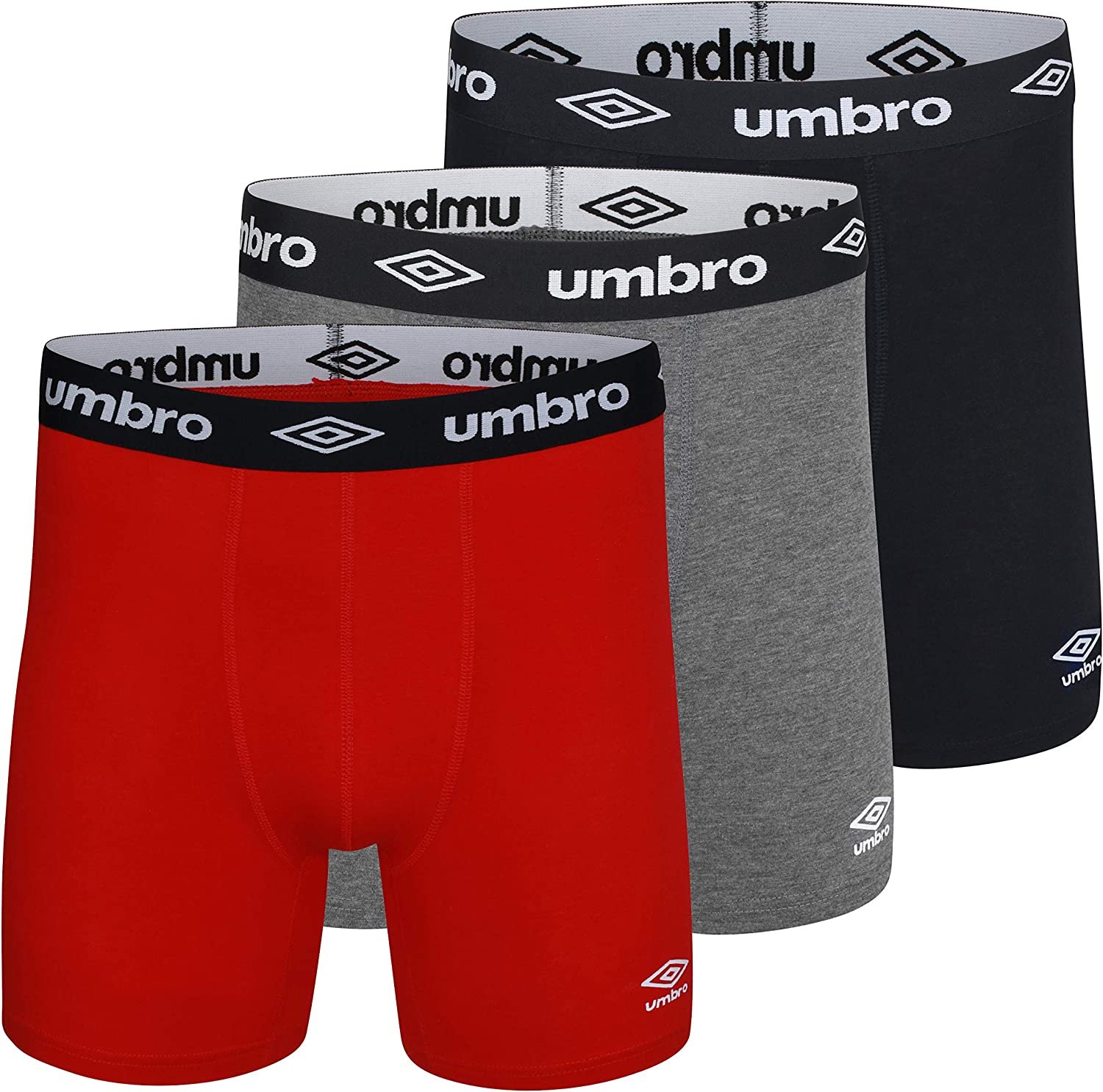 Umbro Mens Boxer Briefs Breathable Cotton Underwear for Men - 3 Pack Cotton...