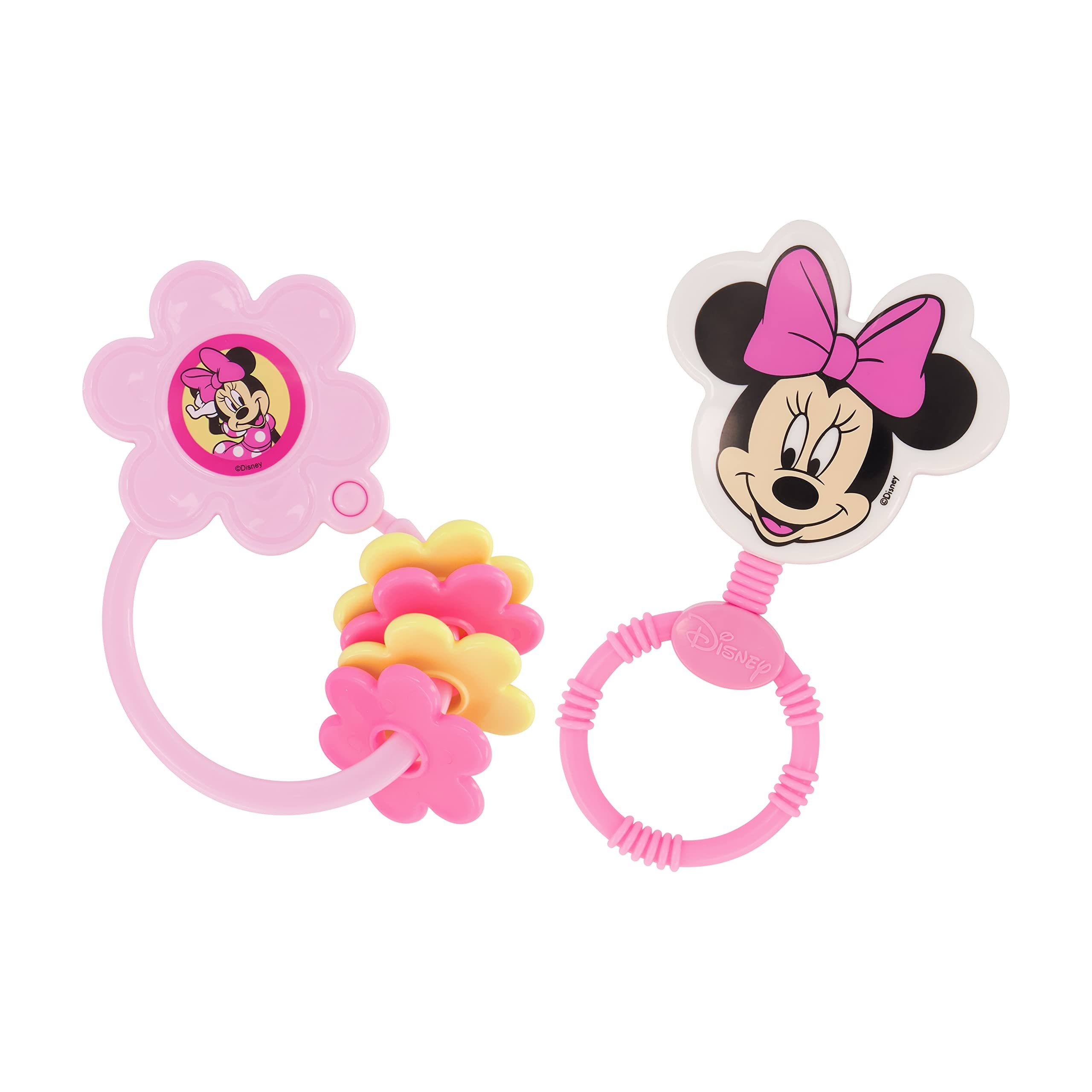 2 Pack Disney Princess Character Shape Rattle and Keyring Teether, Premium...