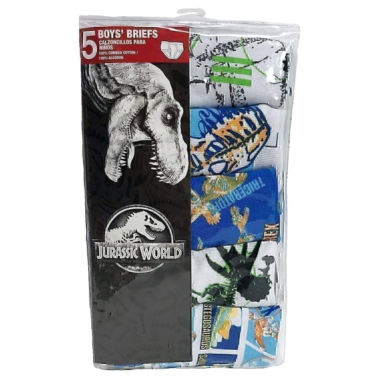 Universal Boys' Big Jurassic World 5-Pack Underwear Briefs, 6 - Picture 3 of 4