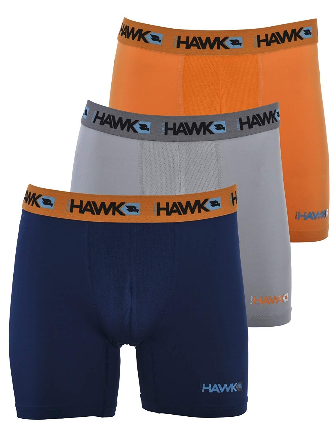 Tony Hawk Mens Performance Underwear 3-Pack Stretch Boxer Briefs Up to ...