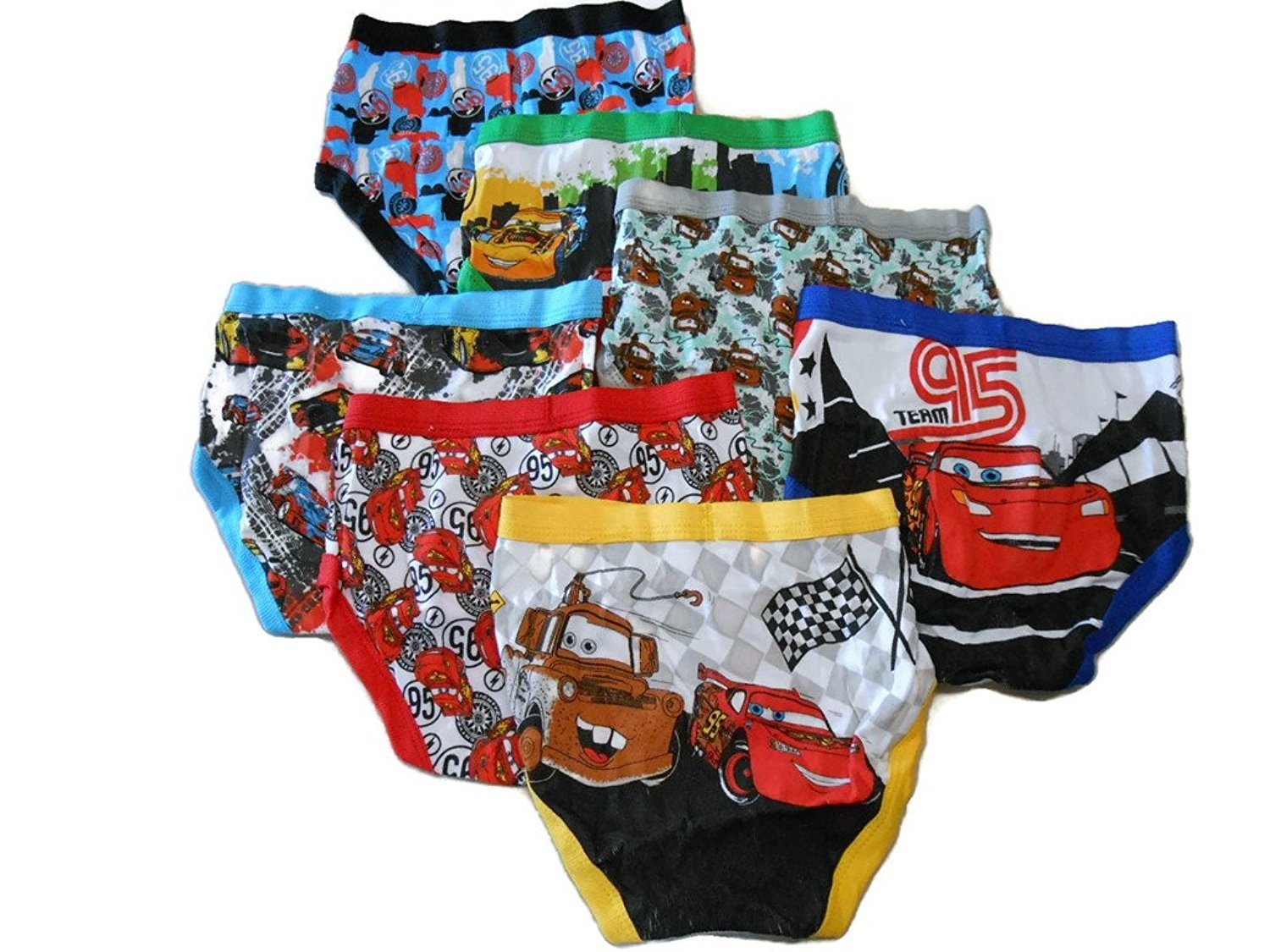 DISNEY CARS 7pack Toddler Boys Briefs Sizes 2T/3T, 4T NEW