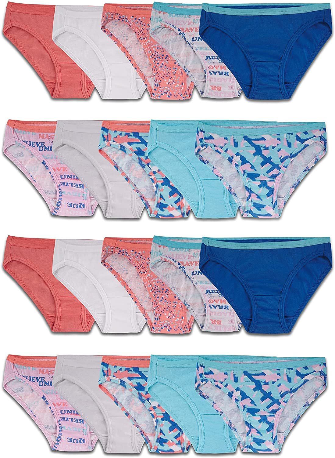  Fruit Of The Loom Girls Tag Free Cotton Brief Underwear  Multipacks