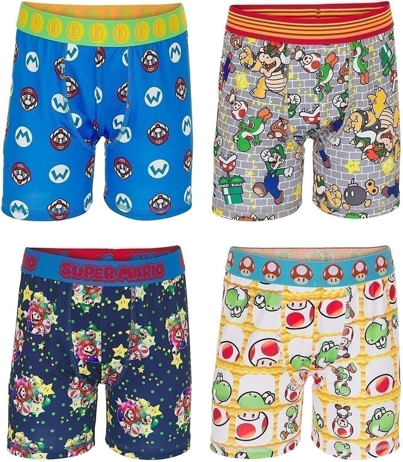 Nintendo Boys' Little Super Mario Brothers Underwear Multipacks, 4pk Athletic, 4 - Picture 1 of 6