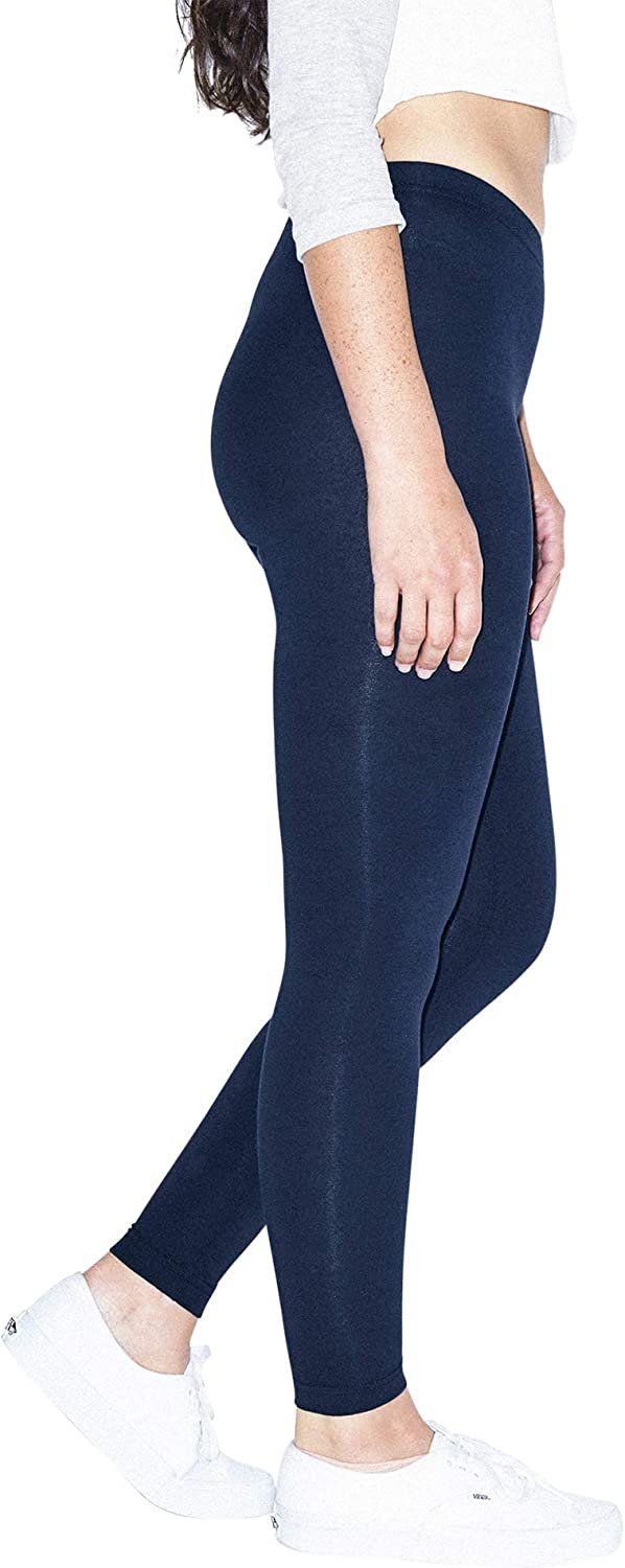 American Apparel Women's Cotton Spandex Jersey Legging, Navy, Medium