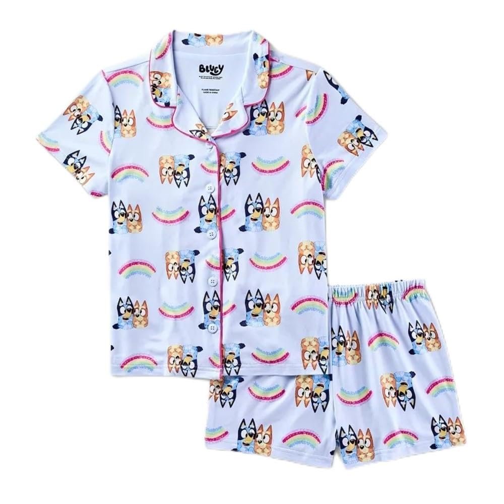 Juego de pijama de 2 piezas para niñas Centric Brands Bluey & Bingo - Top con cuello abotonado y... - Imagen 14 de 14
