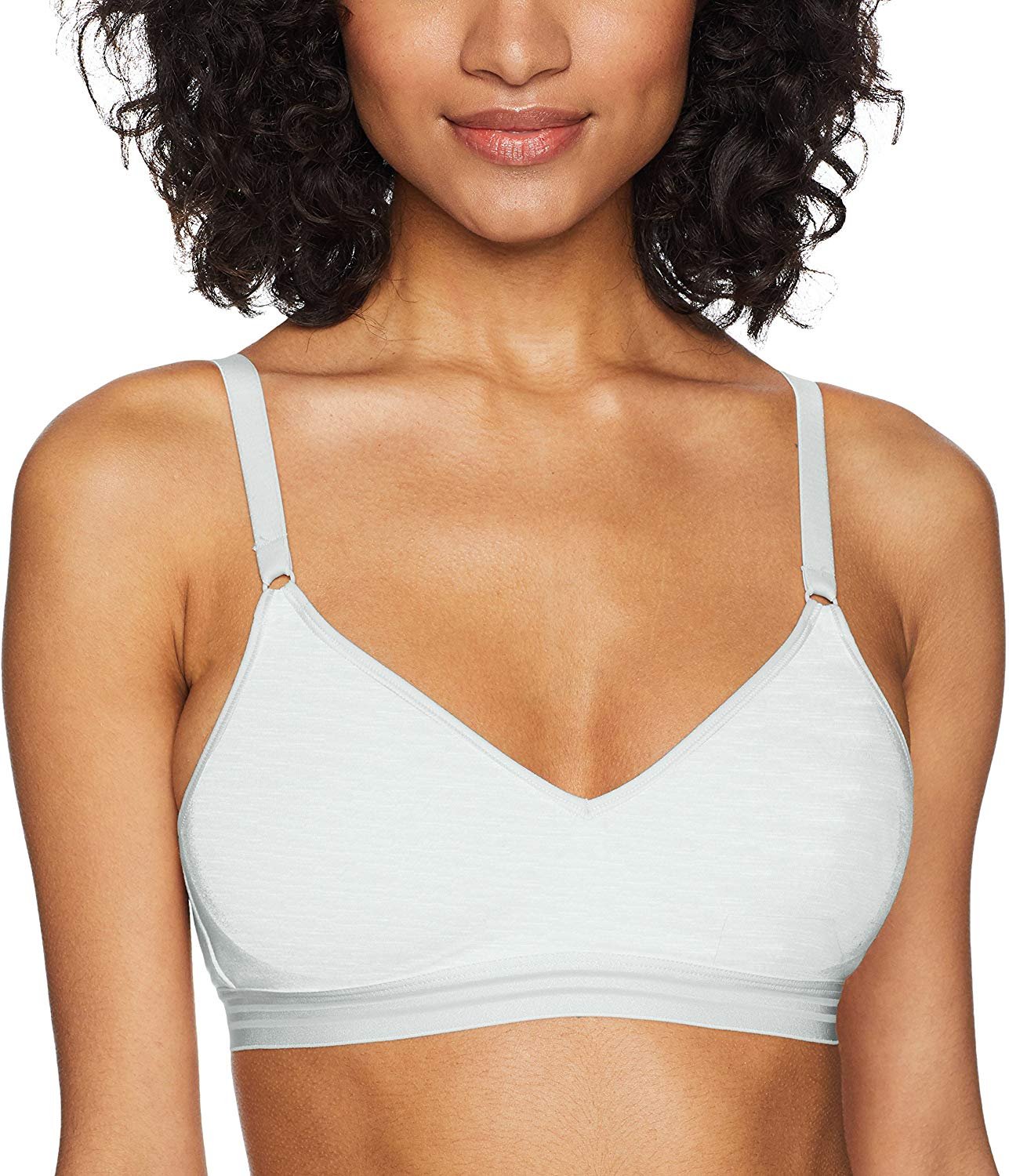 Hanes Women's Cozy Seamless Wire Free Bra, White, X-Large With