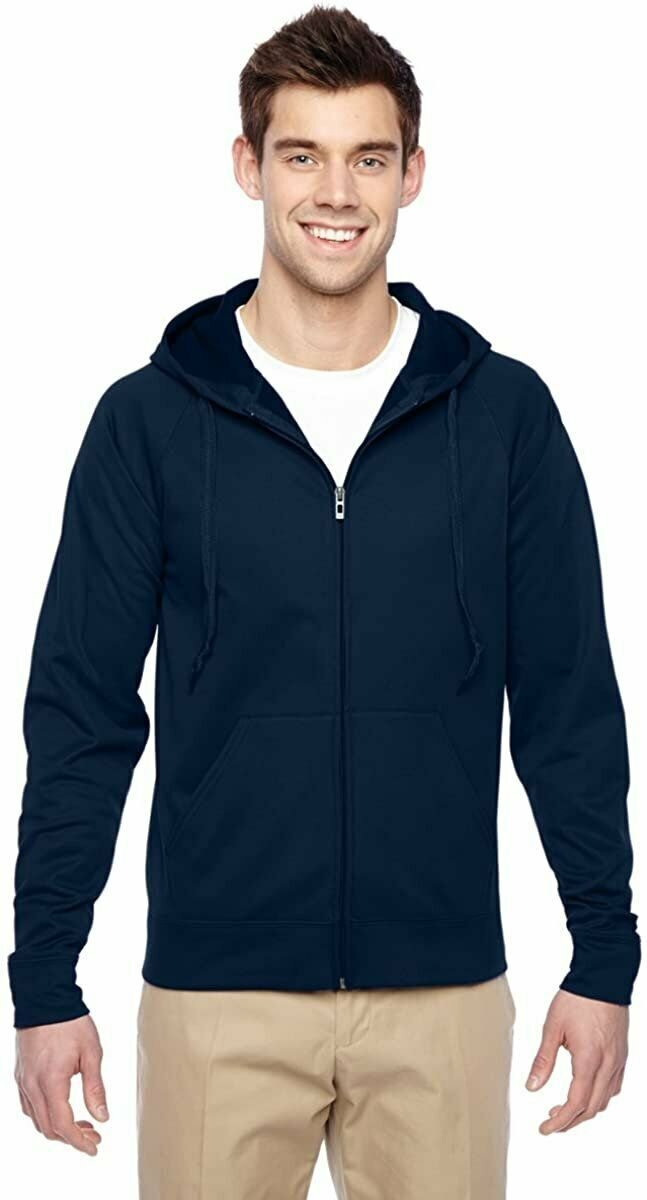 Jerzees Men's Hoodie Sweatshirt NuBlend Moisture Management Full Zip Fleece