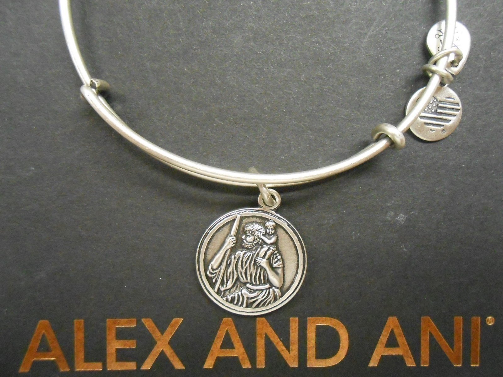 Alex and Ani Saint Christopher III Bangle Bracelet Rafaelian Gold NWTBC - Picture 9 of 10