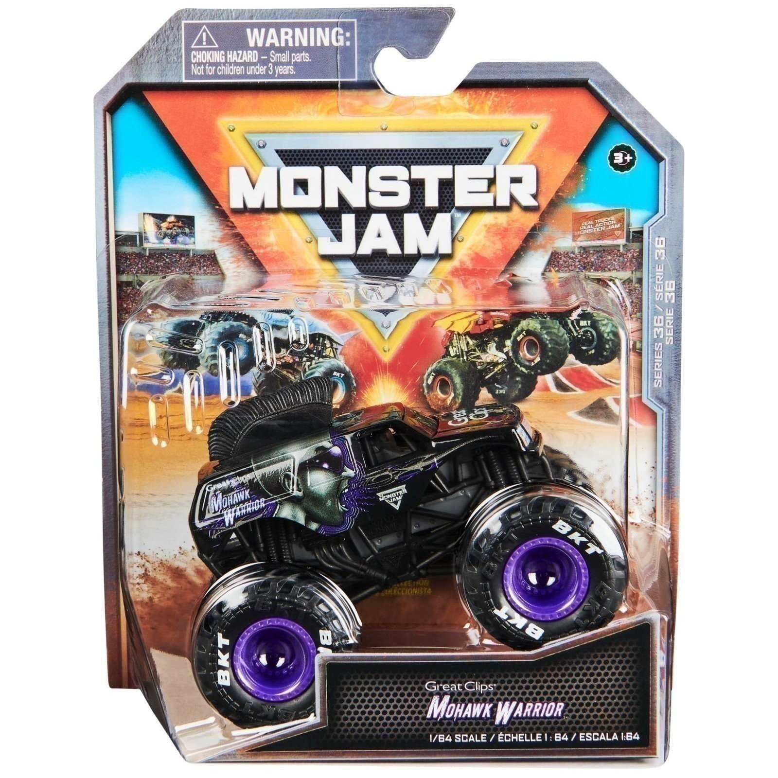 Monster Jam, Official Mohawk Warrior Monster Truck, Die-Cast Vehicle, 1:64... - Picture 1 of 7