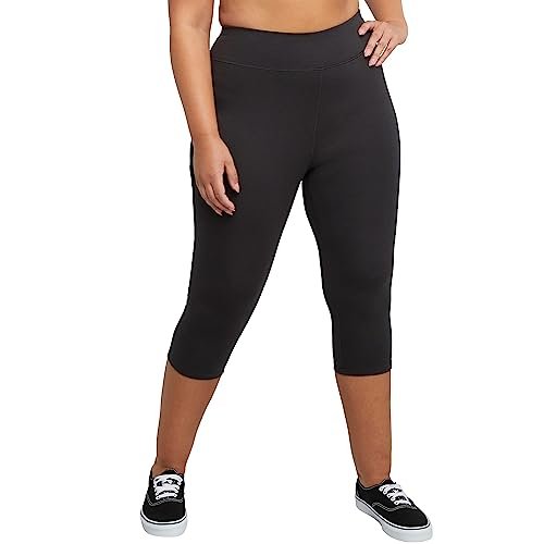 JUST MY SIZE womens Capri athletic leggings, Black, 3X US - Picture 22 of 23