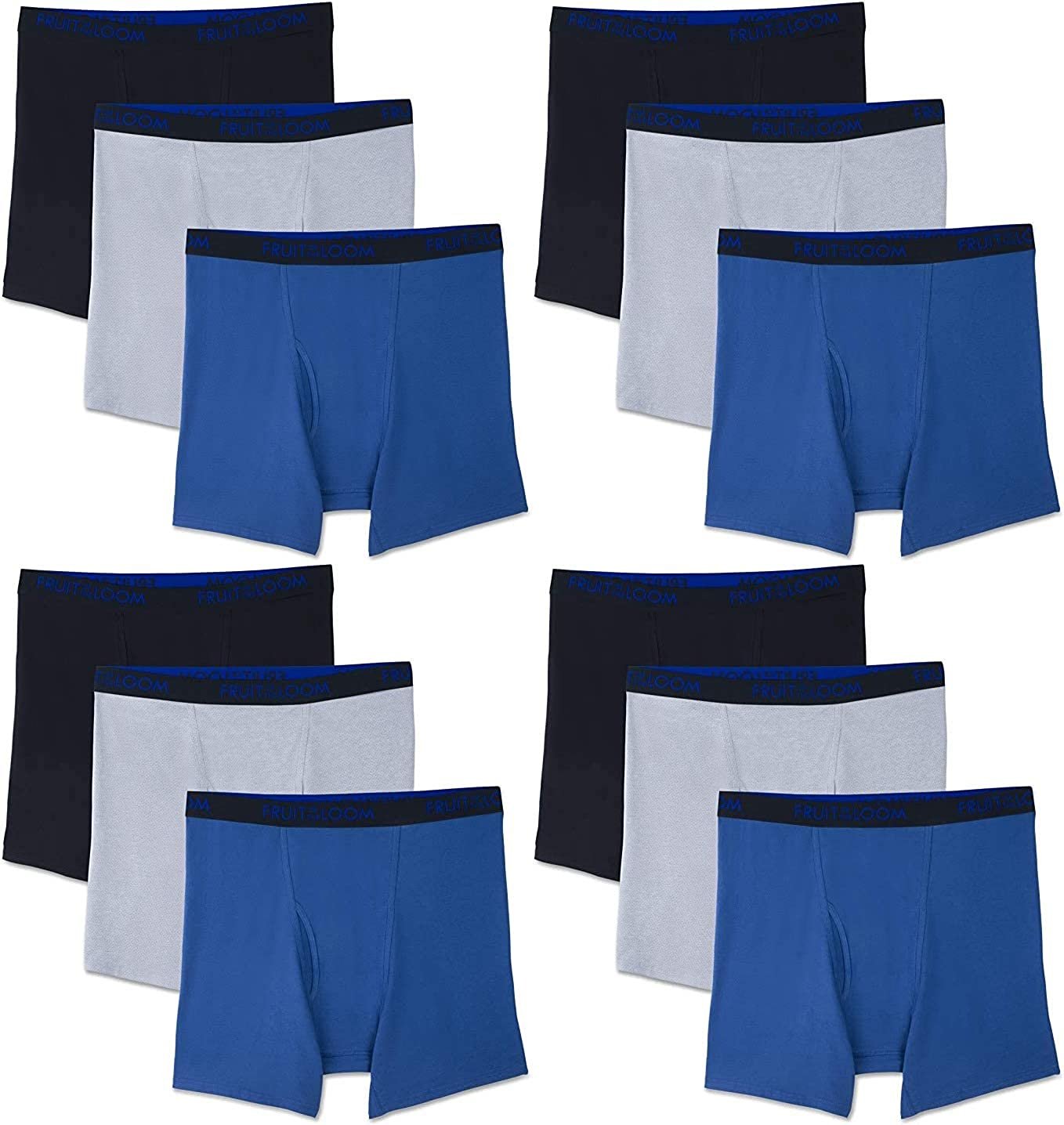 Fruit of the Loom Men's Cotton Performance Boxer Briefs (12 Pack) - Picture 37 of 37
