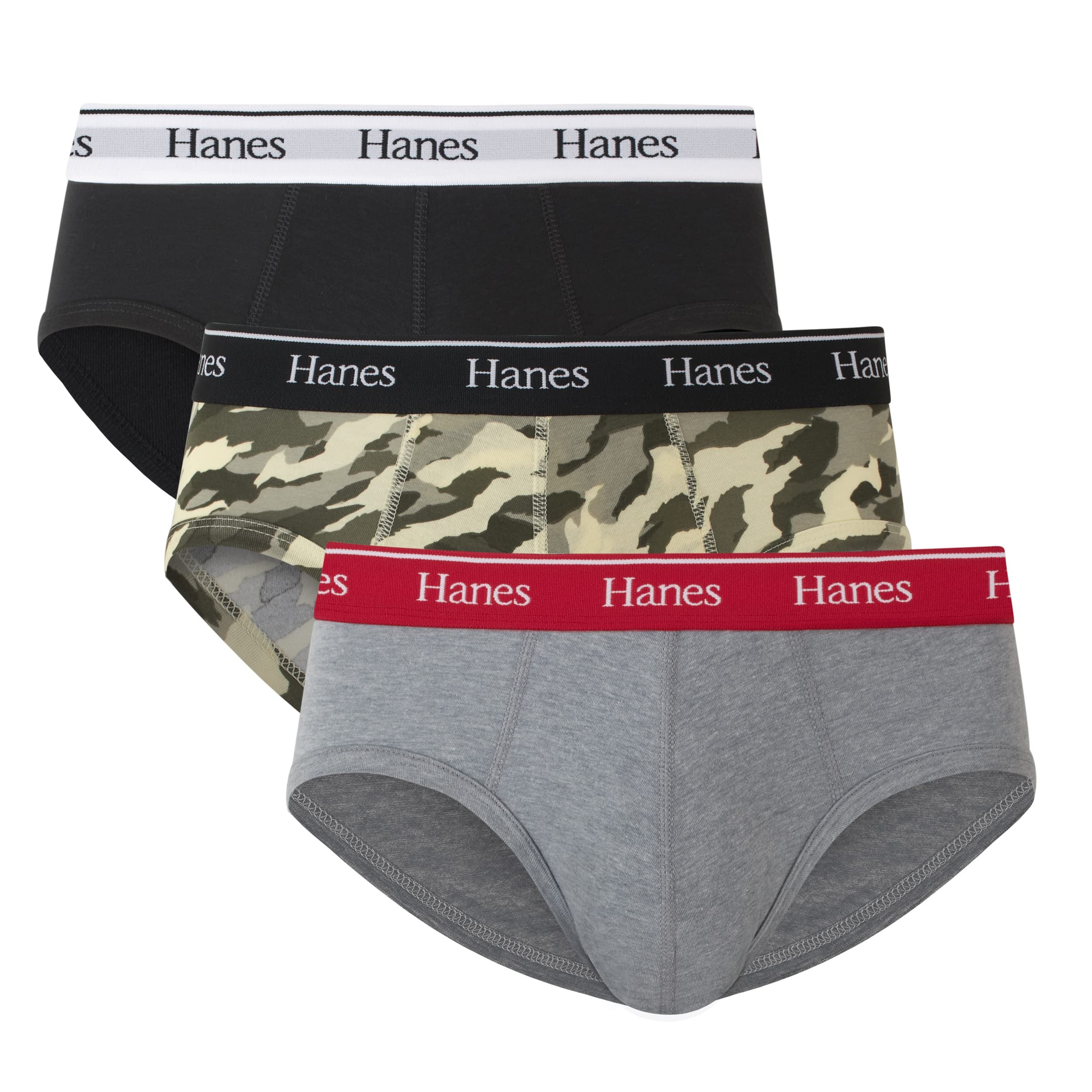 Hanes Originals Stretch Cotton Briefs Pack, Moisture-Wicking Underwear for...