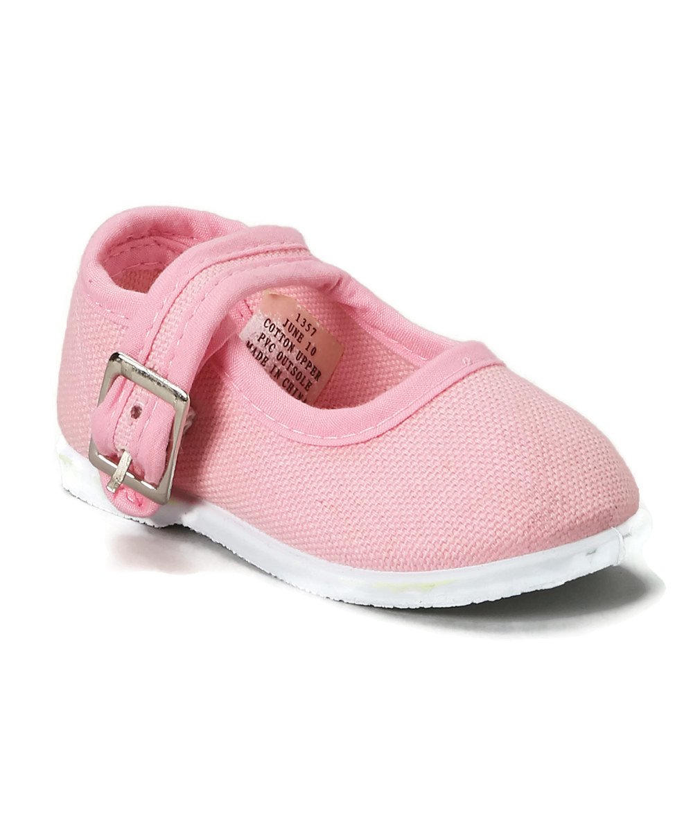 MARY JANES CANVAS SHOES Buckle Girls Infant Toddler 1-10 Red, Pink, Denim, White - Picture 6 of 8
