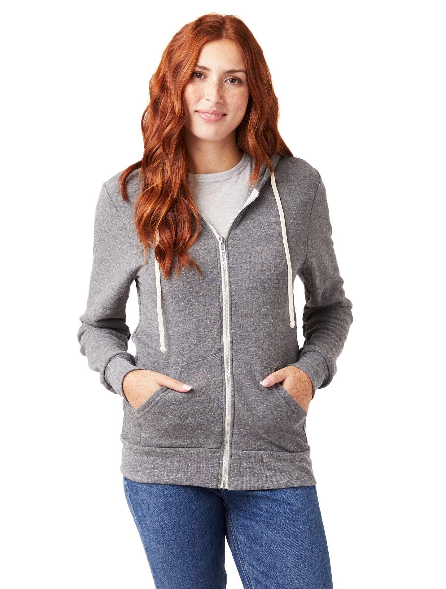 Alternative Apparel Hoodie All Gender Adult's Rocky Eco-Fleece Zip Sweatshirt - Picture 25 of 31