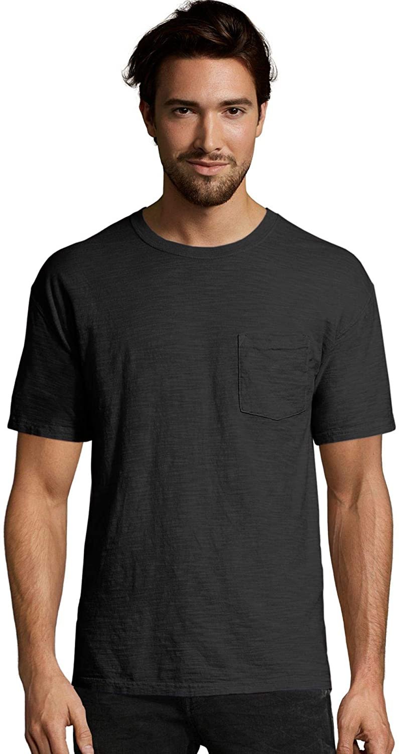 Hanes Originals Unisex Garment Dyed T-Shirt Hoodie, Cotton New Railroad Grey M, Men's, Size: Medium, Gray