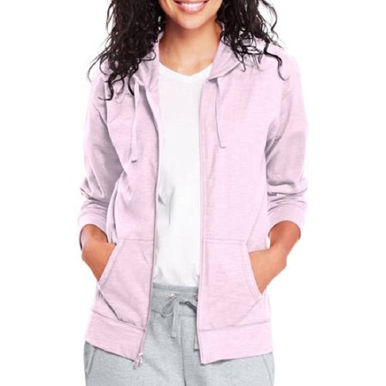 Download Hanes Women's Jersey Full Zip Hoodie COMFORTSOFT- 100% ...