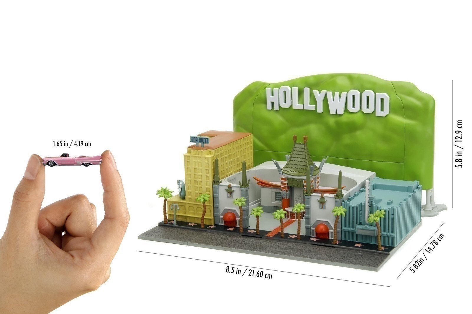 Nano Hollywood Rides Walk of Fame Diorama w/Hollywood Sign and 2 Vehicles... - Picture 2 of 3