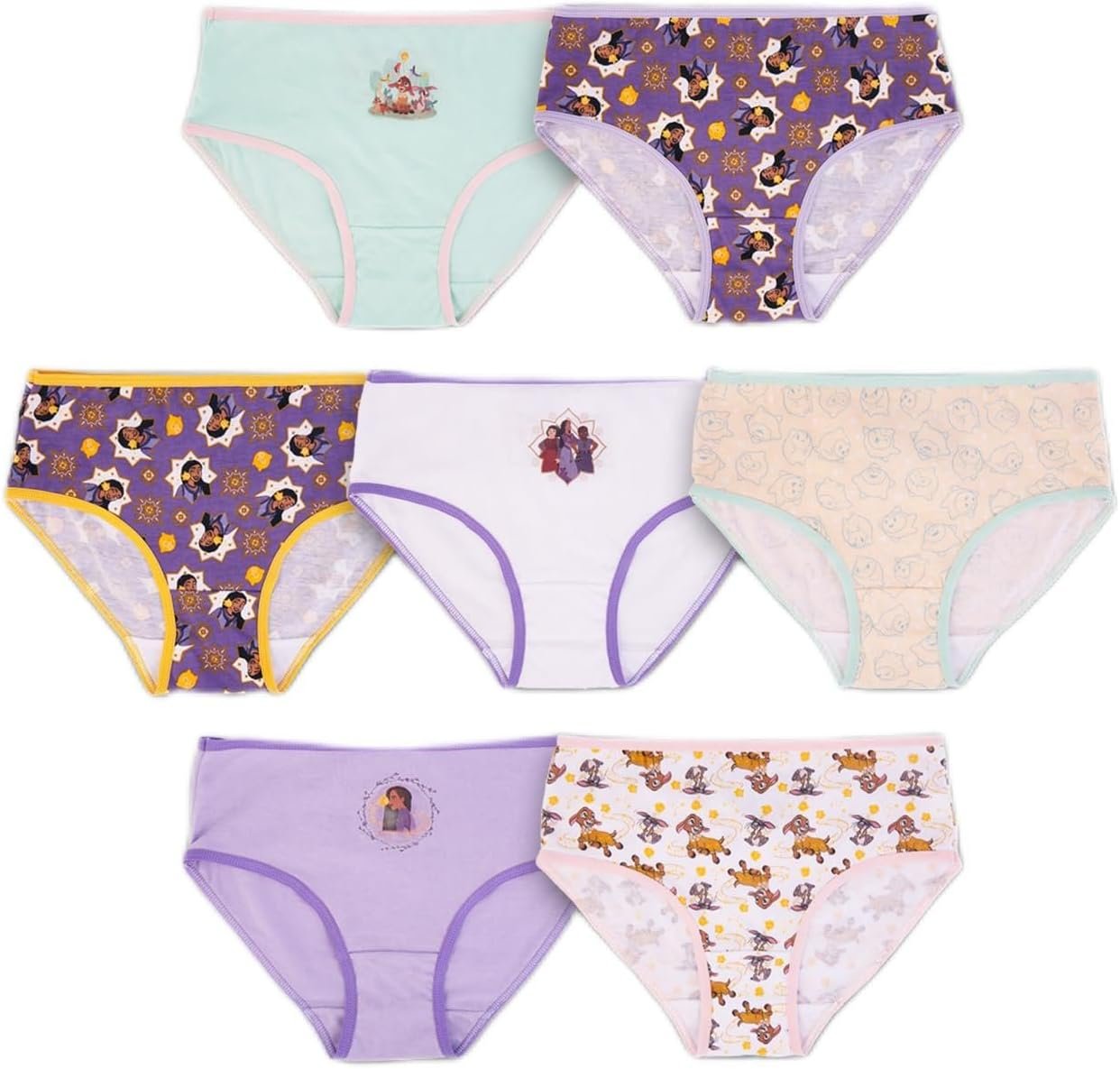Disney Girls' Wish 100% Combed Cotton 7-Pack Underwear in Sizes 4, 6, 8 - Picture 16 of 16