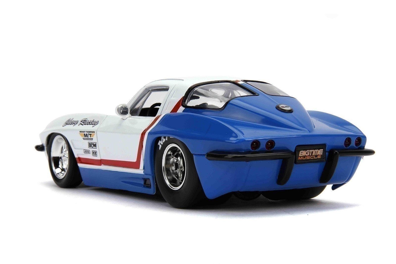 Jada 1963 Chevrolet Corvette Stingray White and Blue with Red Stripe Chevy... - Picture 3 of 6