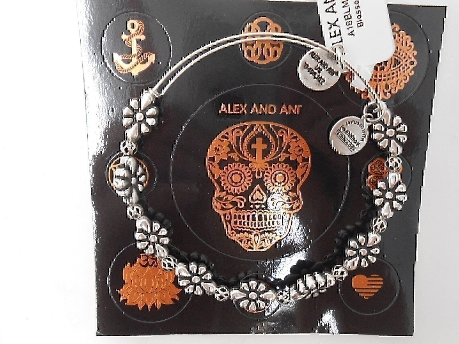 Alex and Ani Blossom Bangle Bracelet Rafaelian Gold New Tag Box Card - Picture 4 of 8