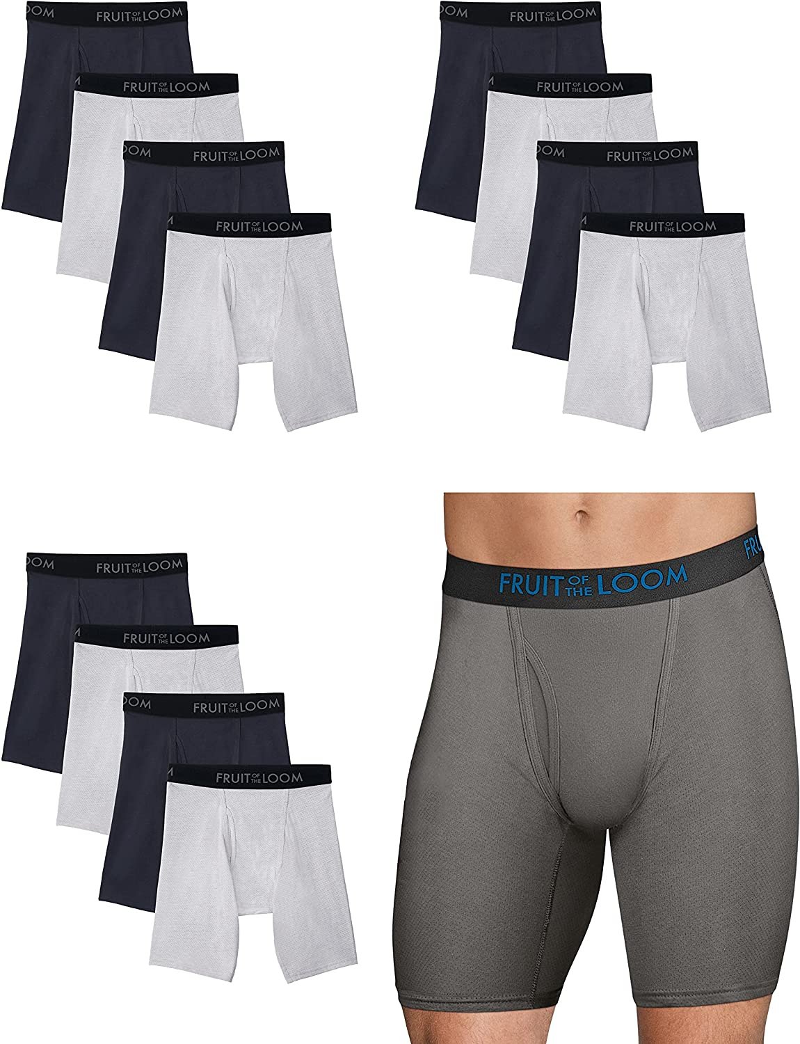 Fruit of the Loom Men's Cotton Performance Boxer Briefs (12 Pack) - Picture 26 of 37