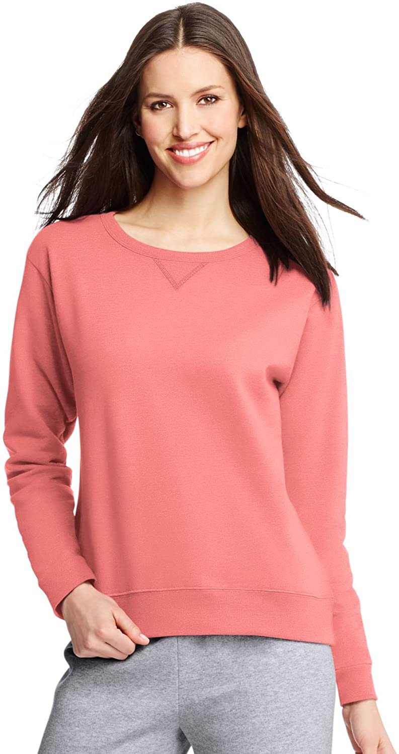 Hanes Womens V-Notch Pullover Fleece Sweatshirt 