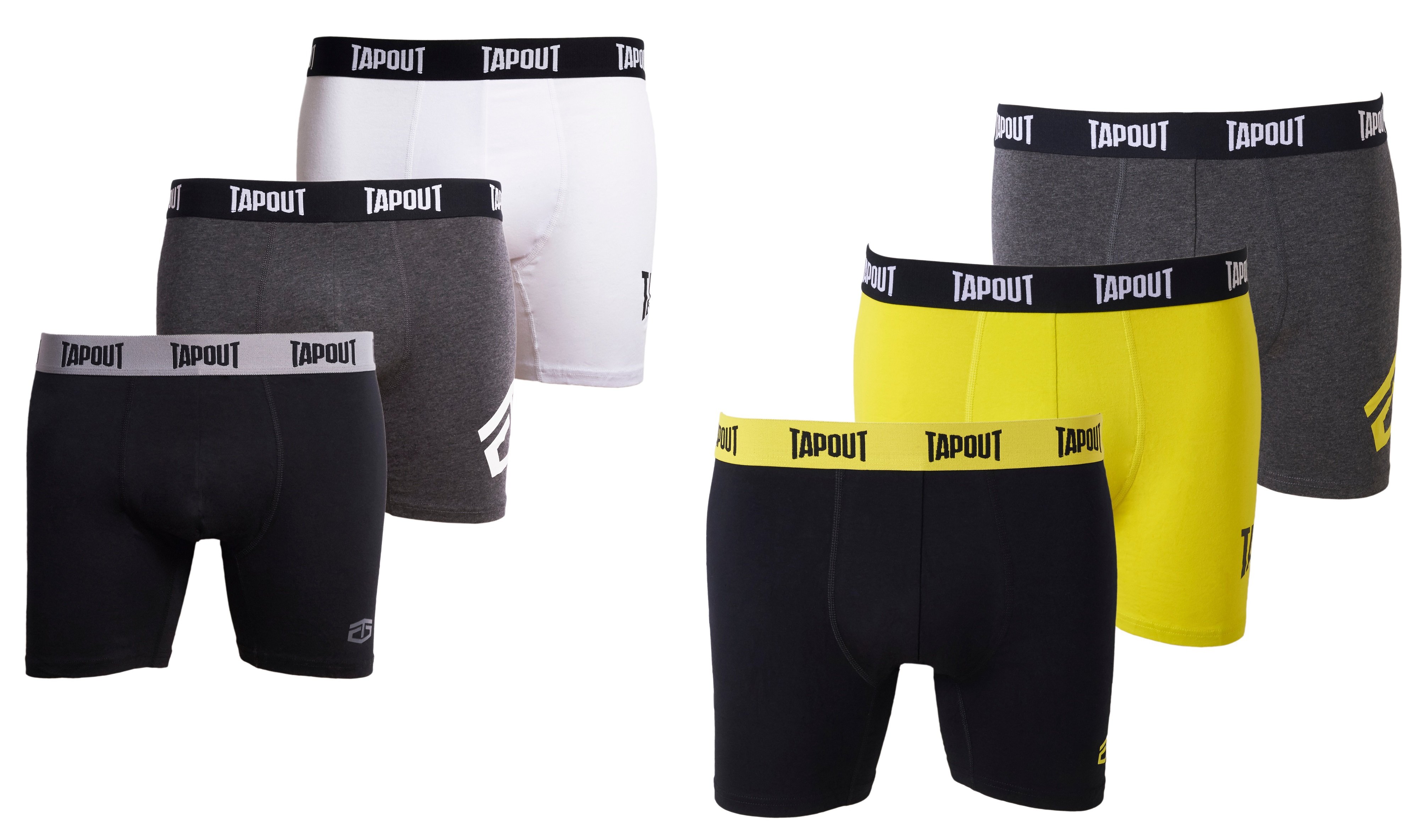 TapouT Mens Athletic Underwear - 6-Pack Stretch Athletic Boxer