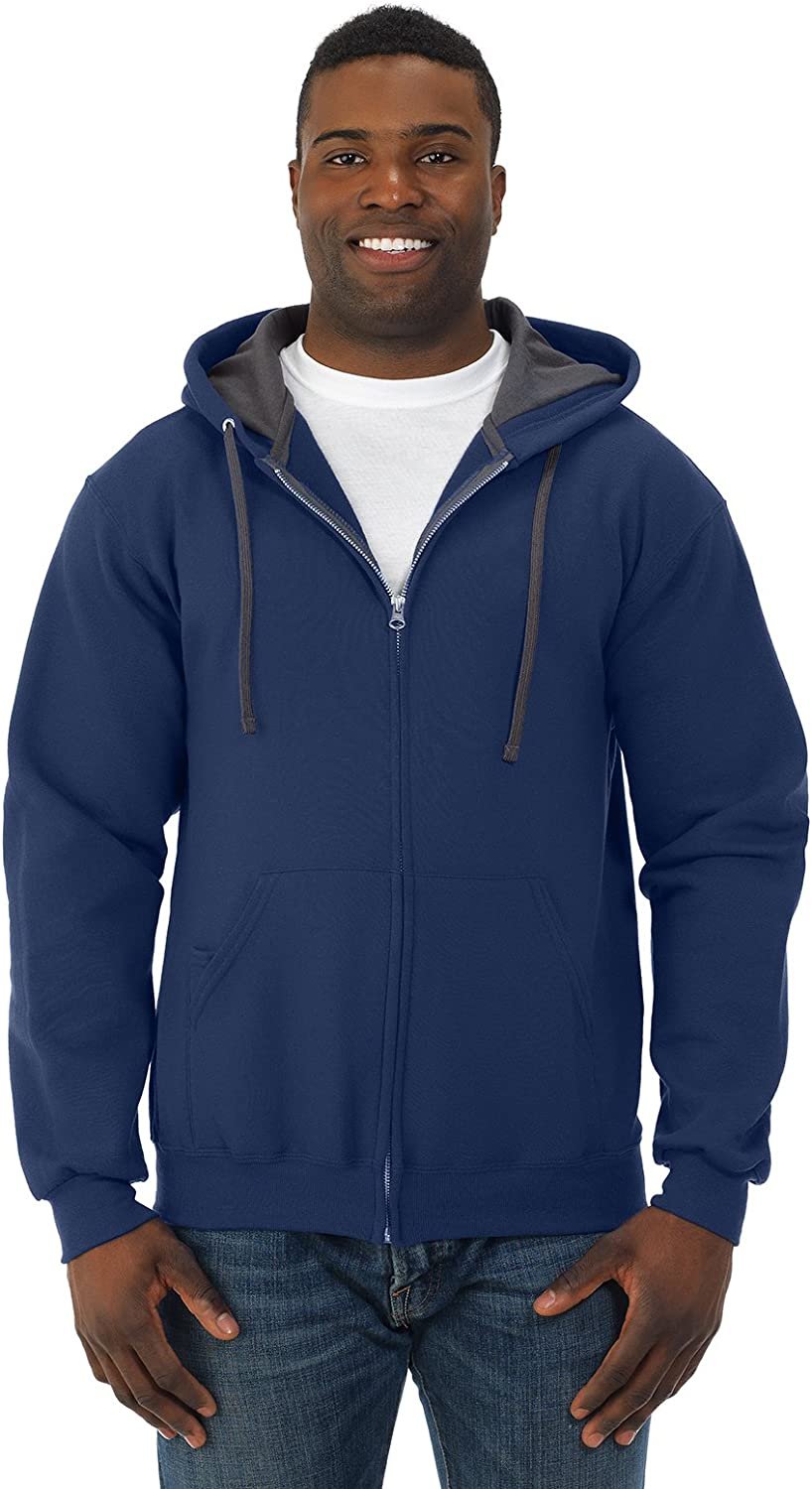 Fruit of the Loom Men's Sofspun Fleece Full Zip Hoodie - Picture 10 of 10