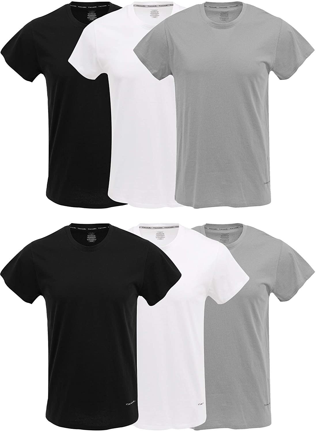 TAHARI Mens Undershirts Crewneck Multi Pack Short-Sleeve T-Shirt