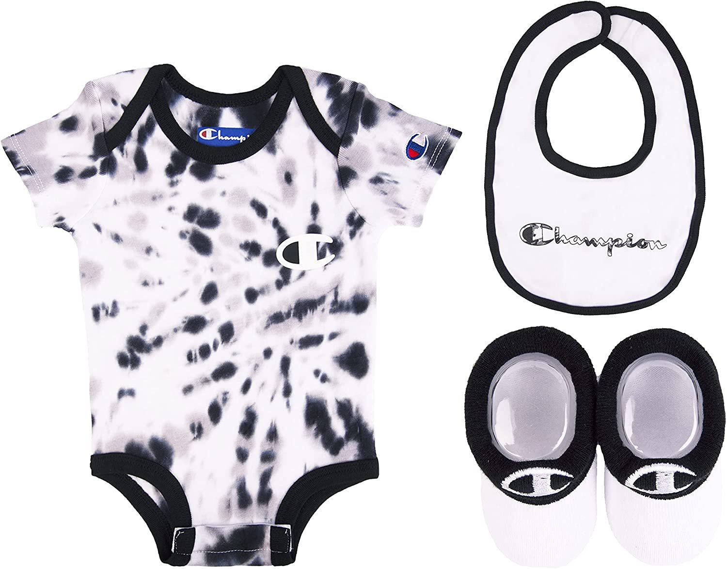 Champion Infant 3 Piece Box Set Includes Body Suit bib or hat and