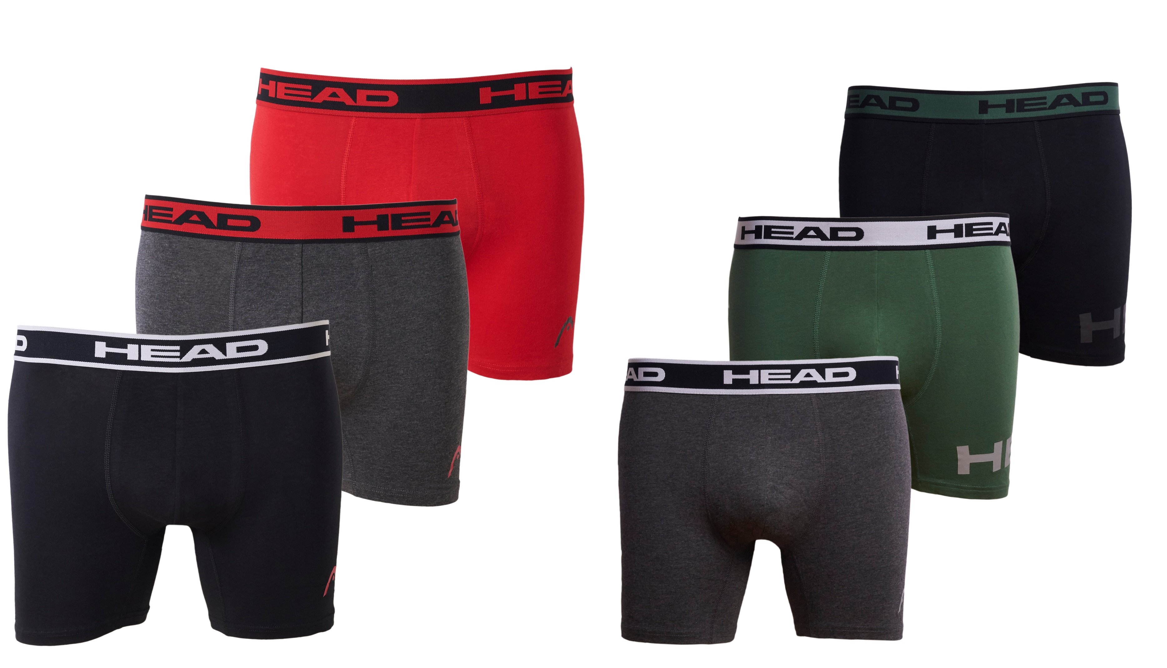 HEAD Mens Athletic Underwear - 6-Pack Stretch Athletic Boxer