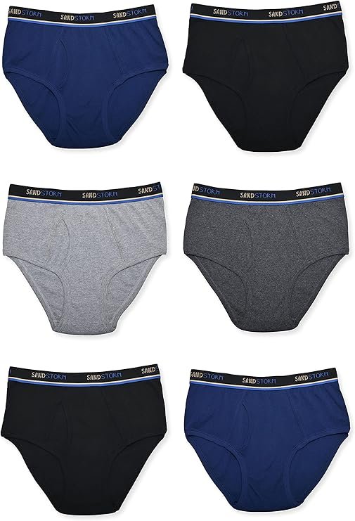 Sand Storm Mens Performance Boxer Briefs - 6-Pack No-Fly Tagless Underwear S-5X