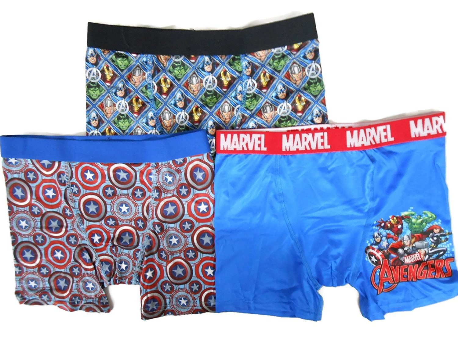 Handcraft Marvel 3-Pack Boys Athletic Boxer Briefs Spandex Blend Hulk  Captain