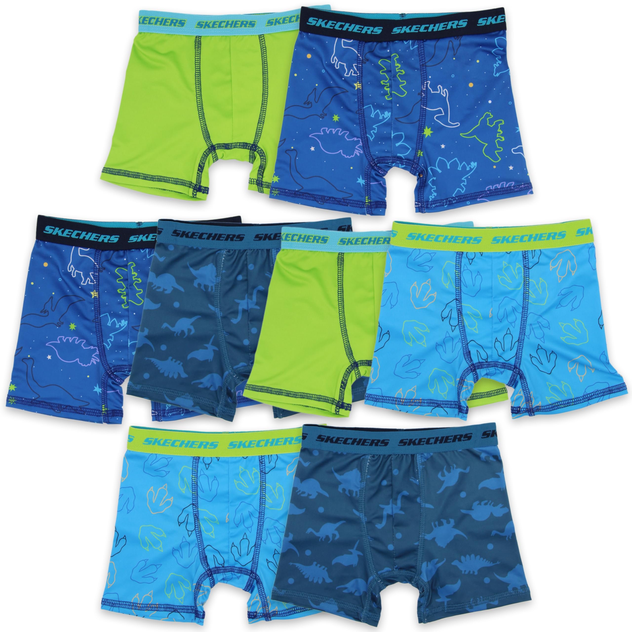 Skechers Boys' Exclusive 8pk Athletic Boxer Briefs with Unique Prints in...