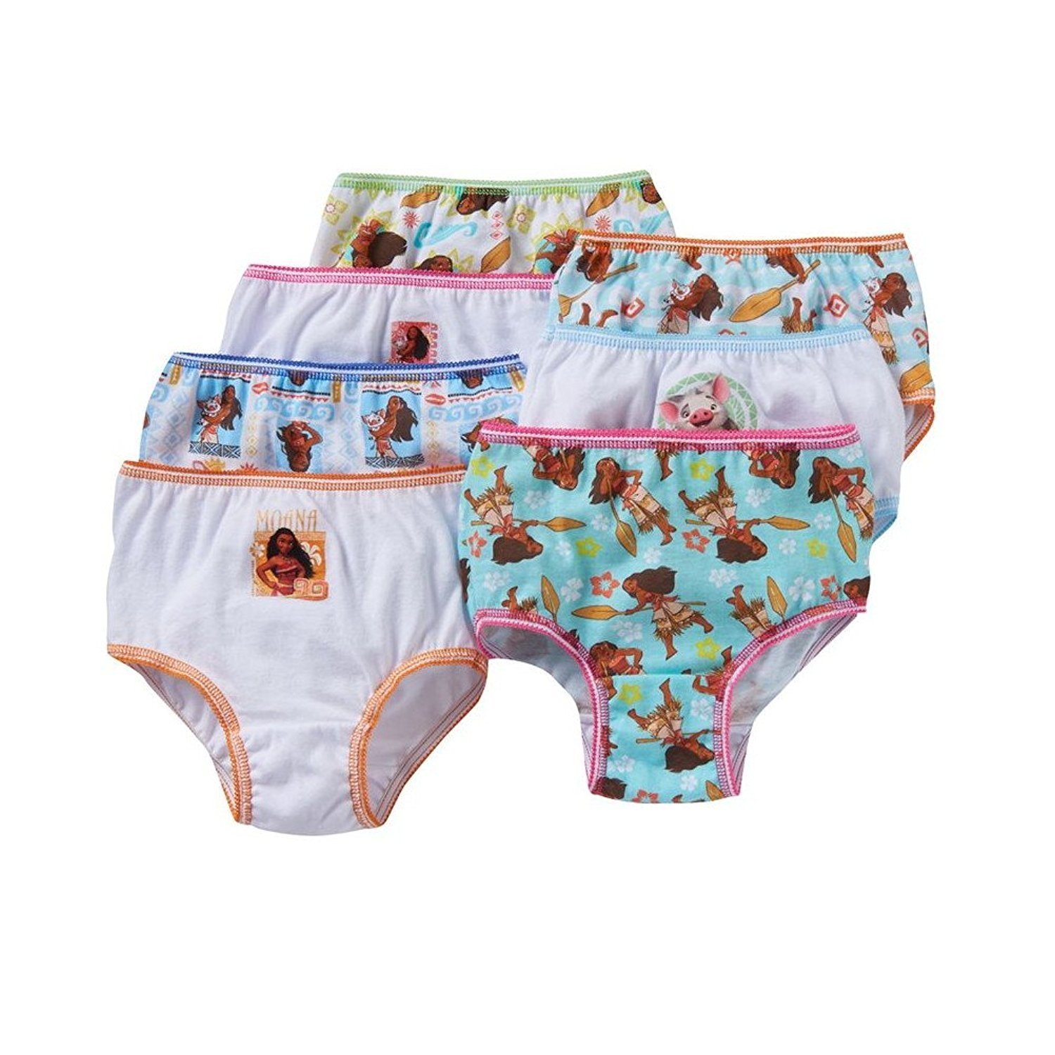 Disney Moana Girls Cotton Panties Underwear 7 Pack Toddler Sizes 2T 3T 4T 6 8