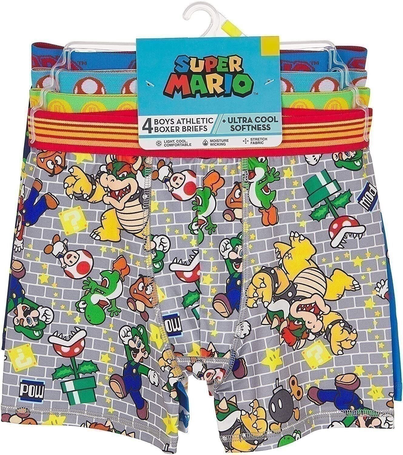Nintendo Boys' Little Super Mario Brothers Underwear Multipacks, 4pk Athletic, 4 - Picture 6 of 6