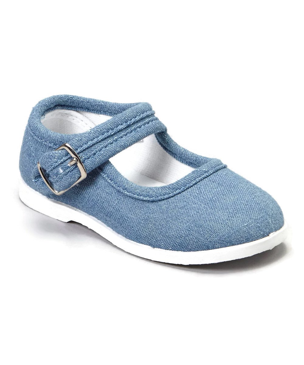 MARY JANES CANVAS SHOES Buckle Girls Infant Toddler 1-10 Red, Pink, Denim, White - Picture 5 of 8