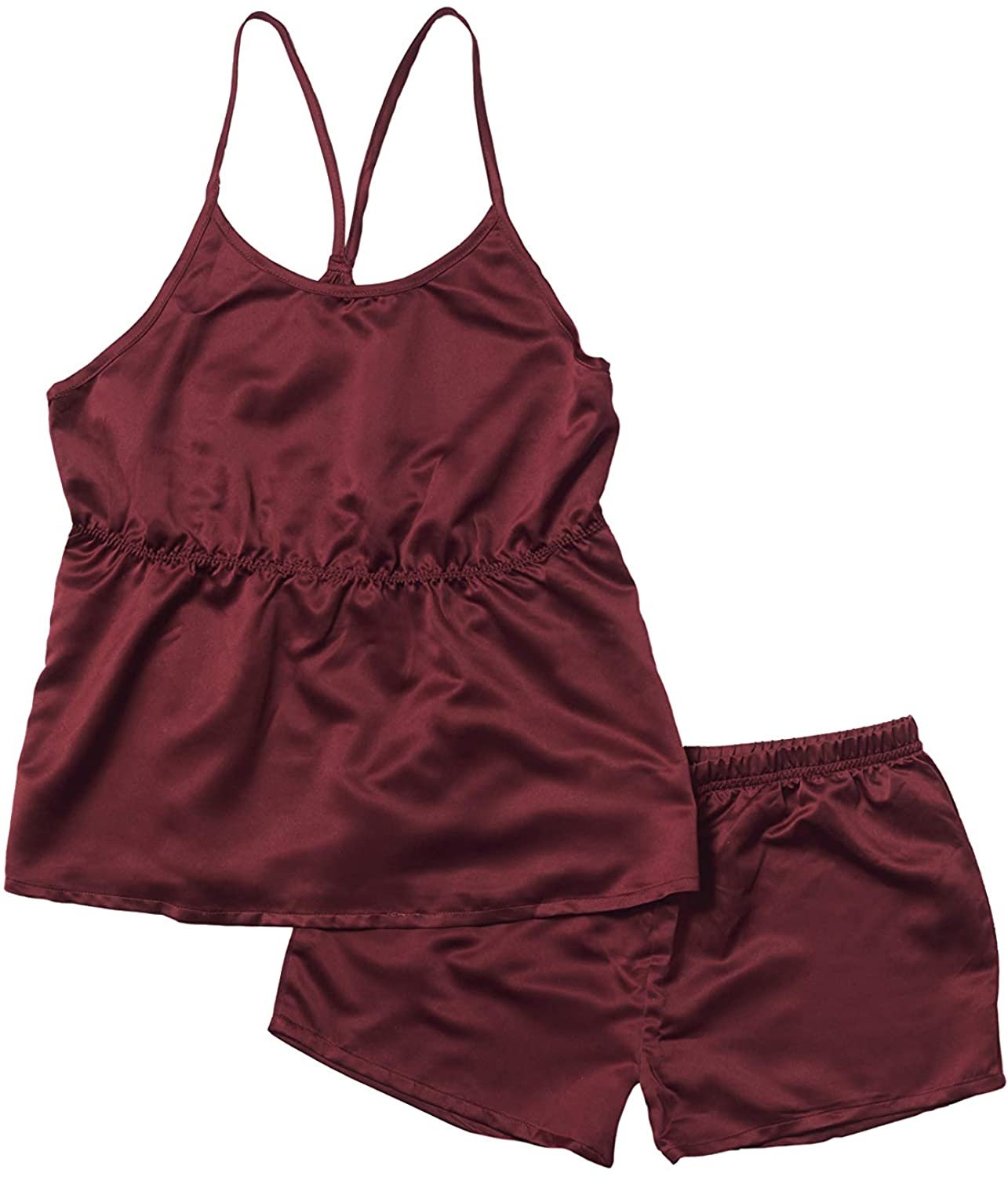 Elle Sleepwear Womens Cami Set Satin Pajamas Cami Shorts