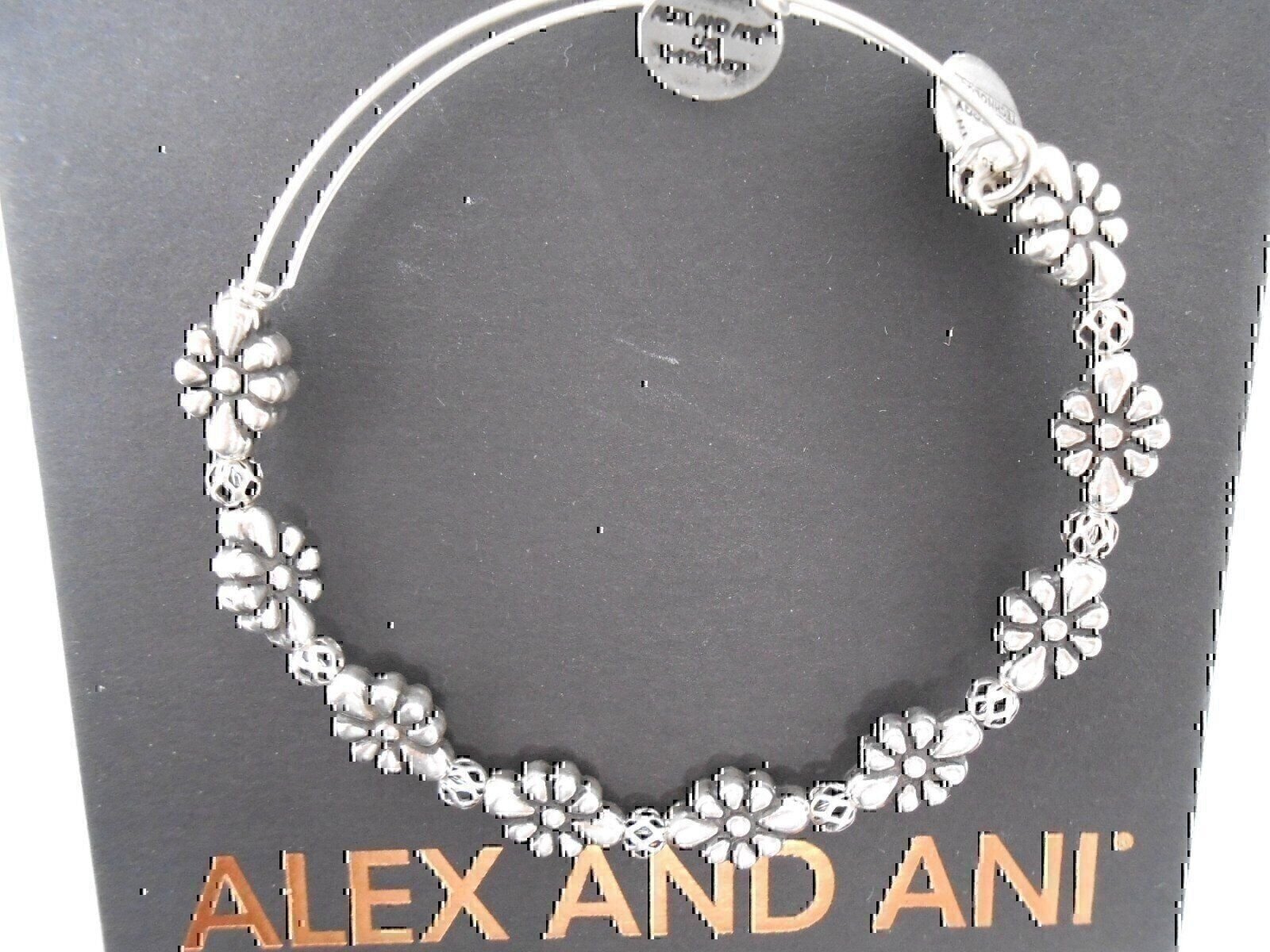 Alex and Ani Blossom Bangle Bracelet Rafaelian Gold New Tag Box Card - Picture 5 of 8