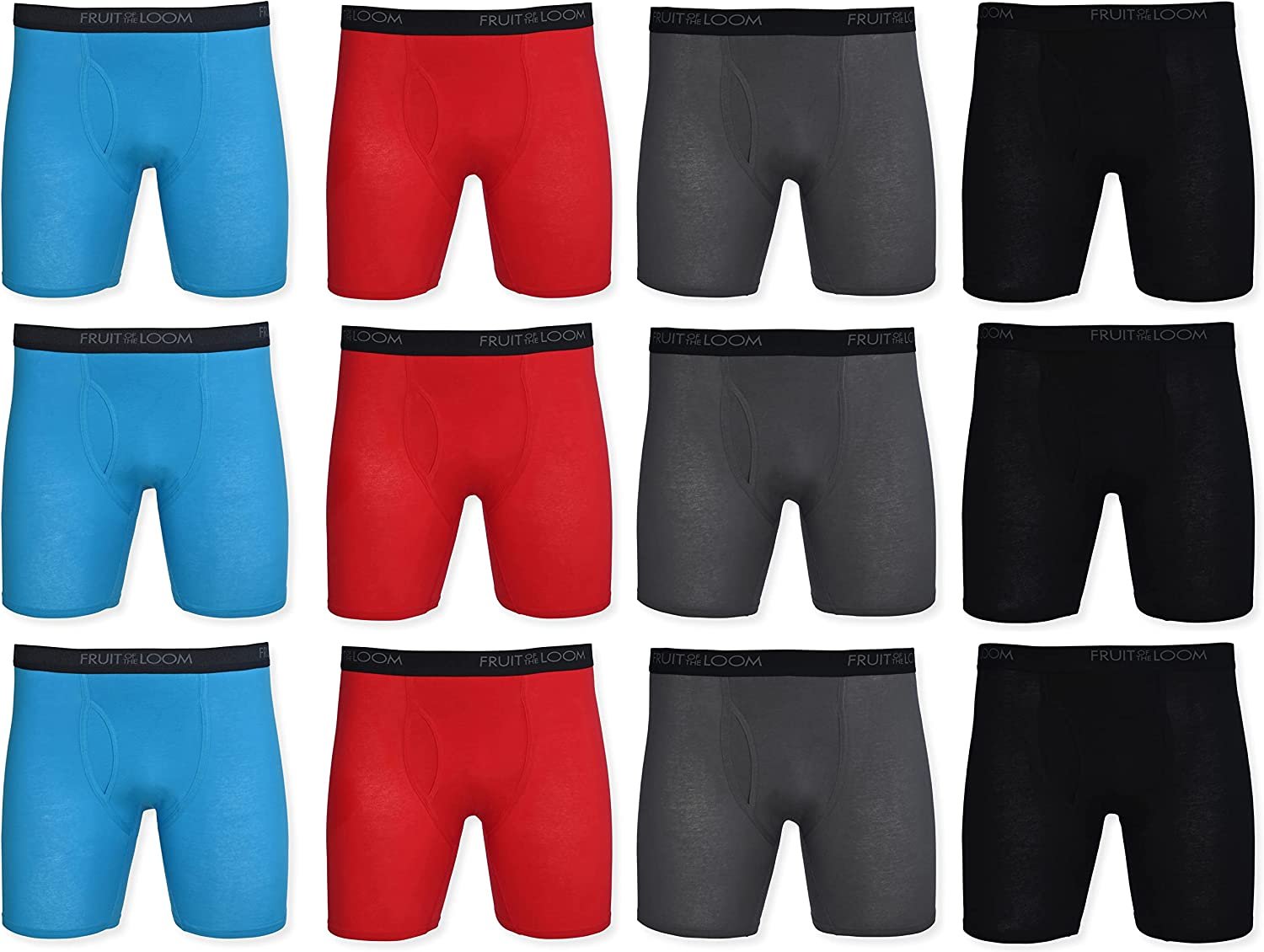 Fruit of the Loom Men's Cotton Performance Boxer Briefs (12 Pack) - Picture 28 of 37