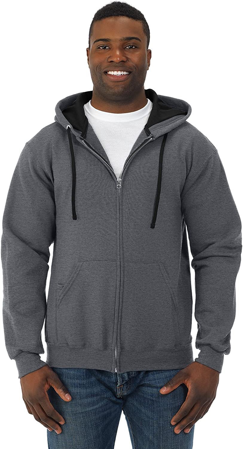 Fruit of the Loom Men's Sofspun Fleece Full Zip Hoodie - Picture 8 of 10