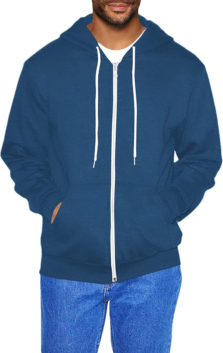 American Apparel Men's Zip Hoodie Sweatshirt Flex Fleece Long Sleeve