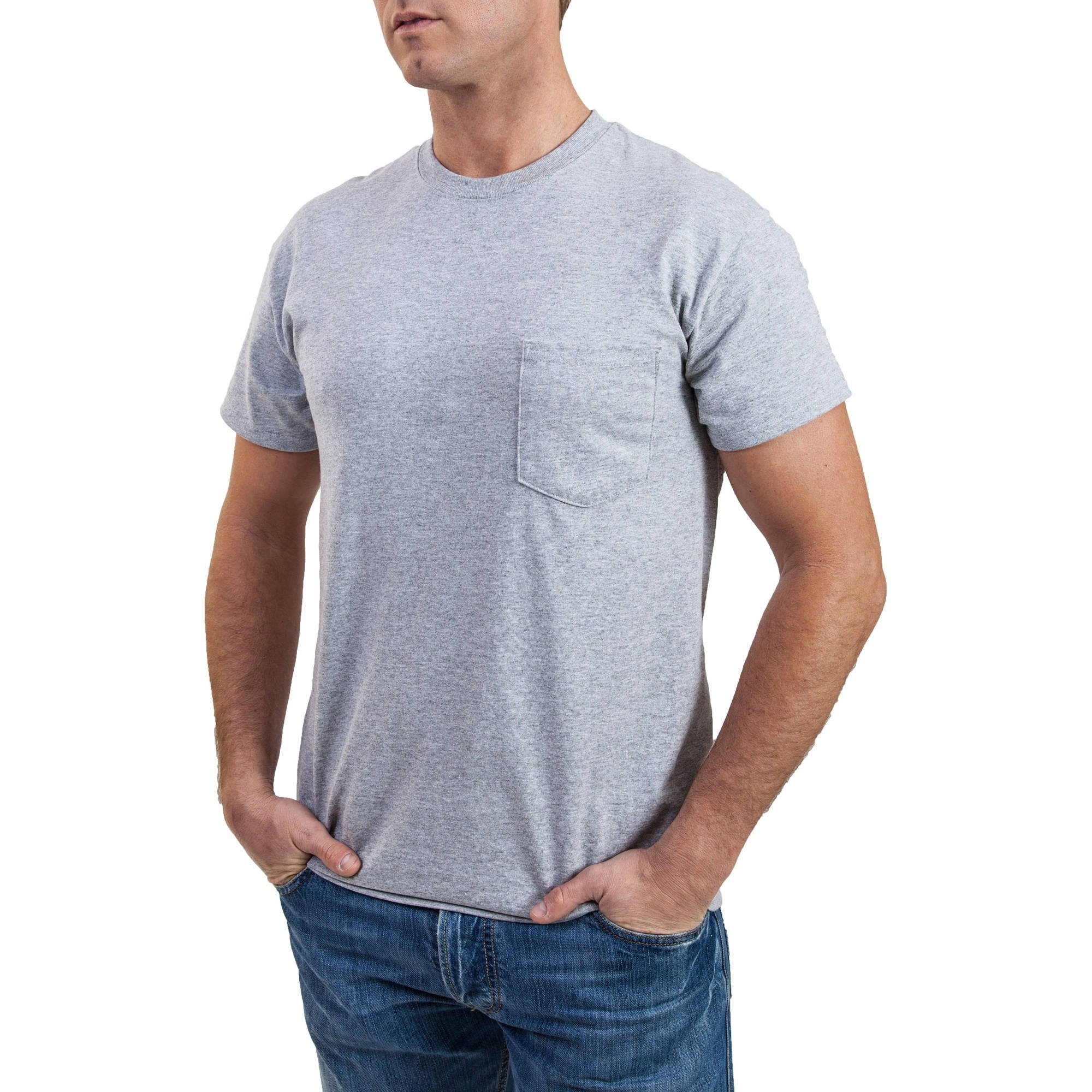 Gildan Pocket T-shirts 6-pack Men's Black and Gray Crew Neck M-XL | eBay