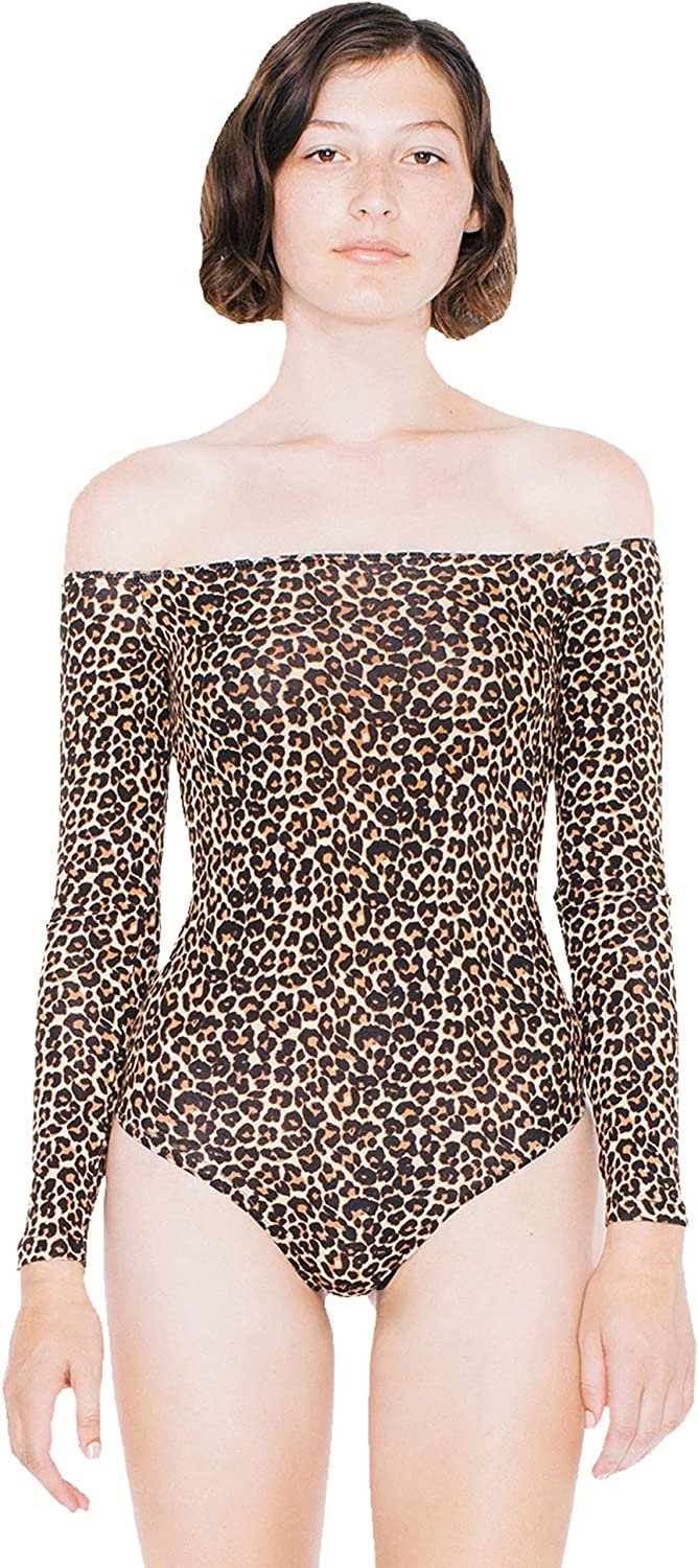 American Apparel womens Cotton Spandex Off-shoulder Long Sleeve Bodysuit - Picture 11 of 11