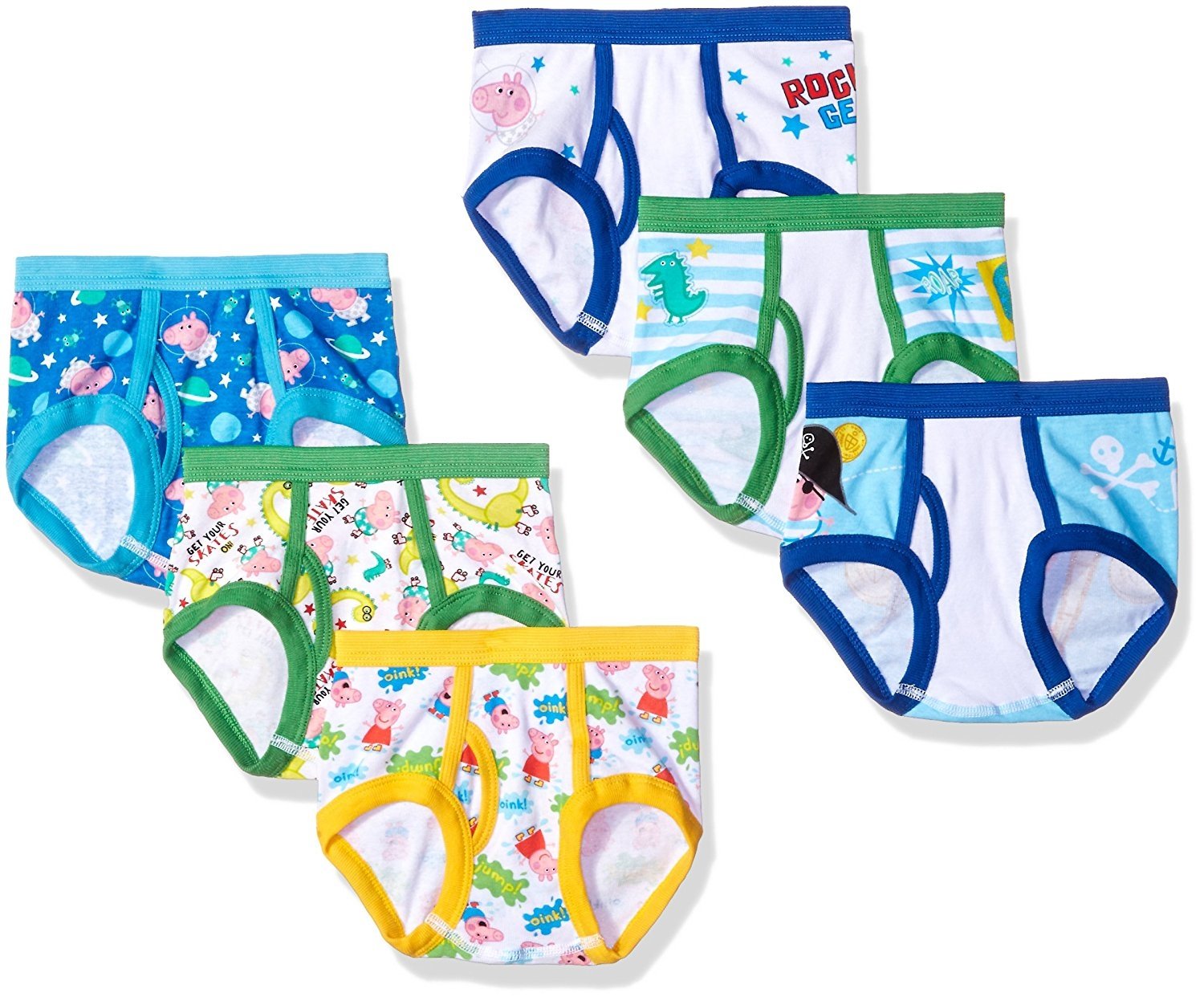 Peppa Pig Boys' Briefs 7-Pack Toddler Underwear Sizes 2T/3T-4T Assorted  Prints