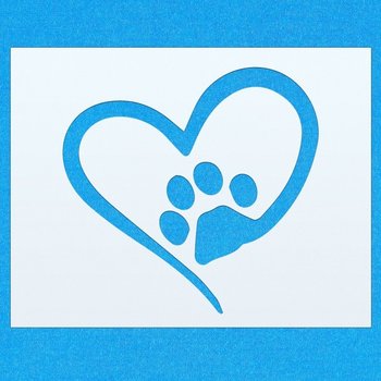 Perro animal doméstico del gato del amor de la pata de Mylar aerógrafo Pintura Mural Art Crafts plantilla de dos A5 Tamaño de la plantilla - XSmall 